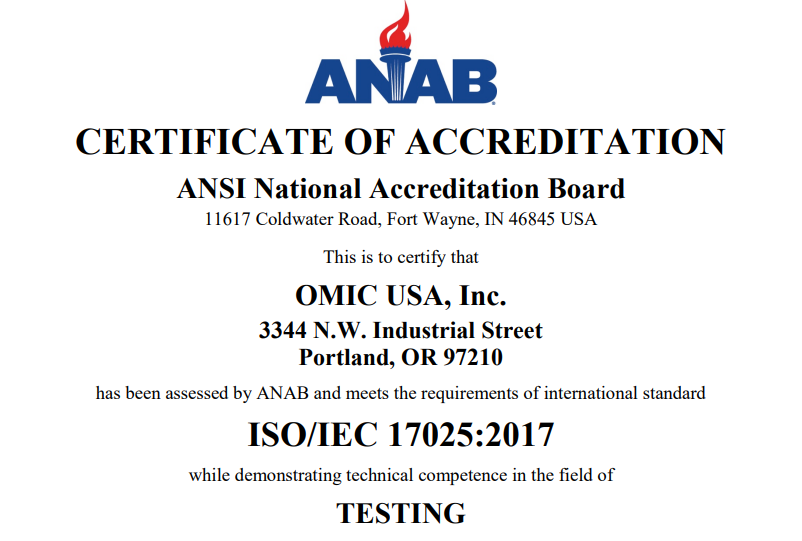 ISO17025証明書